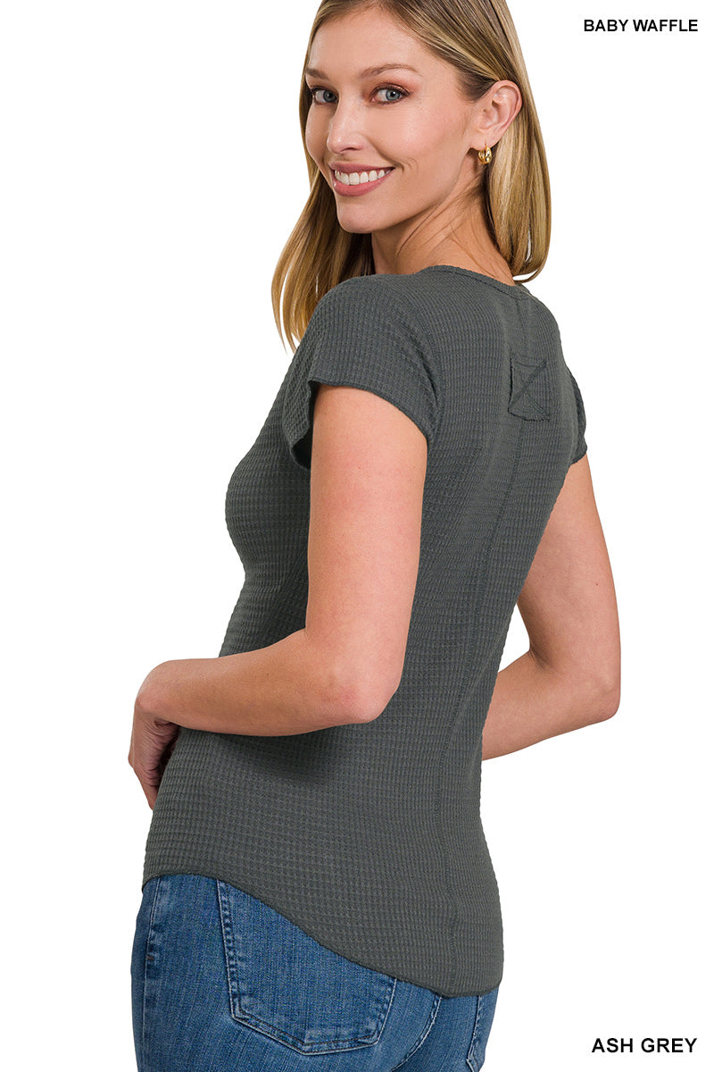 Waffle Knit Snap Tee
