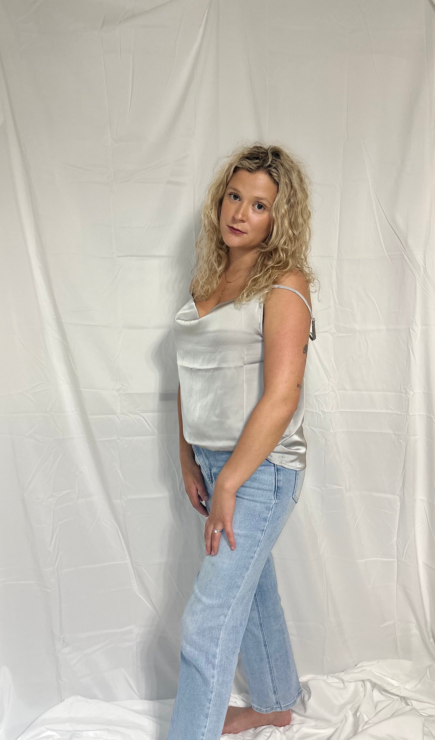 Silver Cow Neck Cami