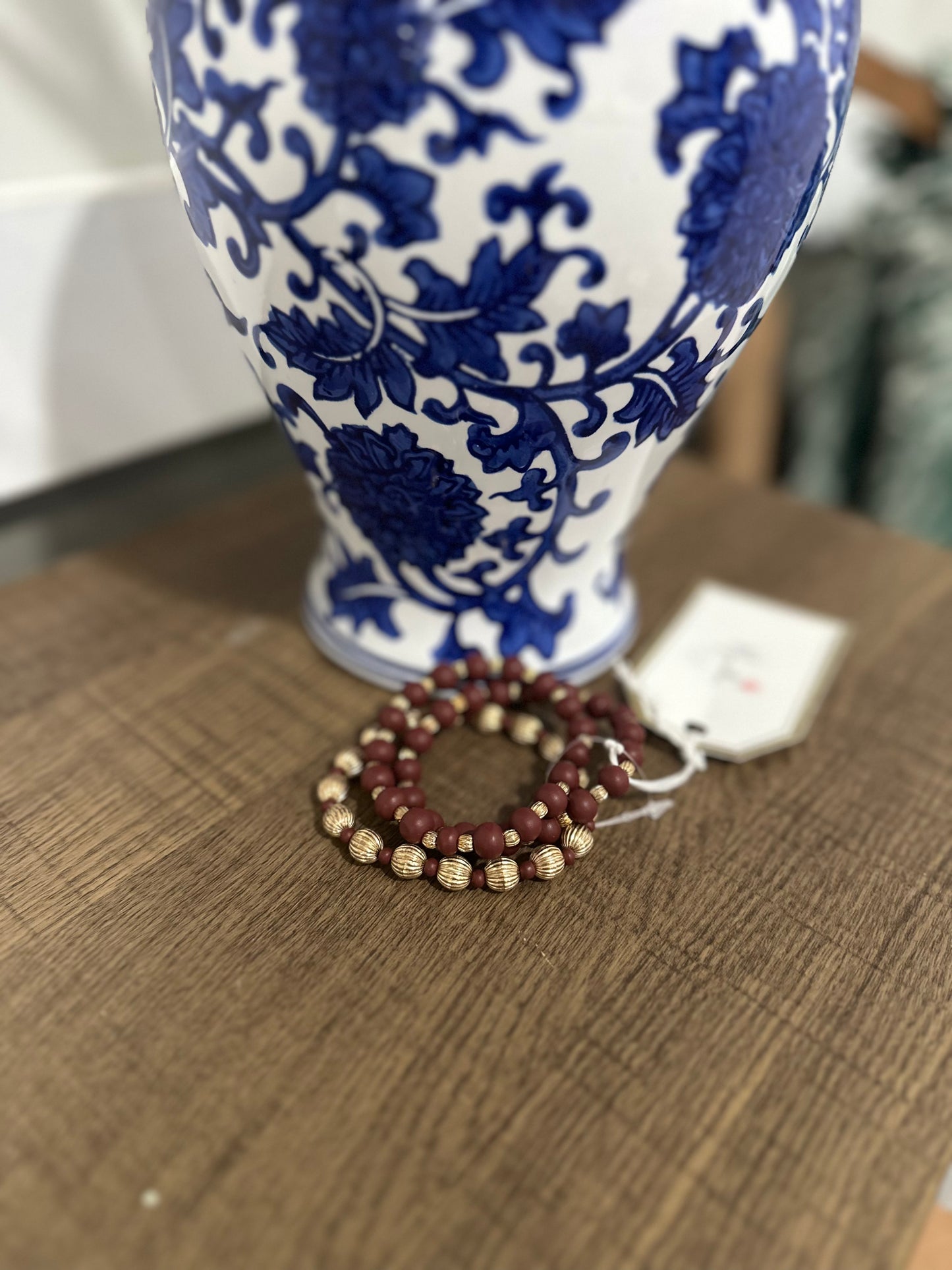 Burgundy and gold Bracelet