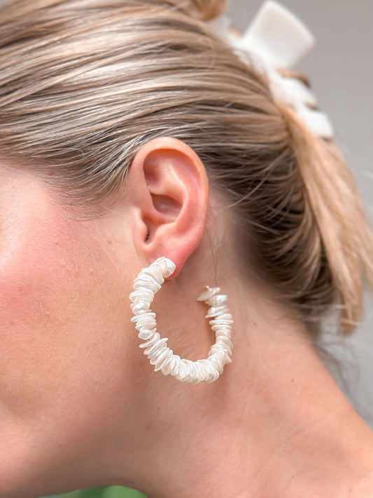 Summer Pearl Hoops