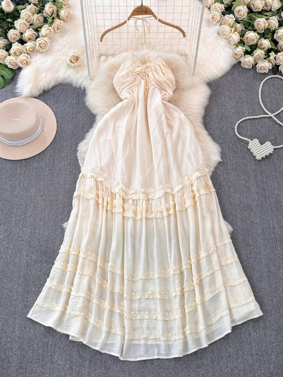 BOHO ruffle maxi dress