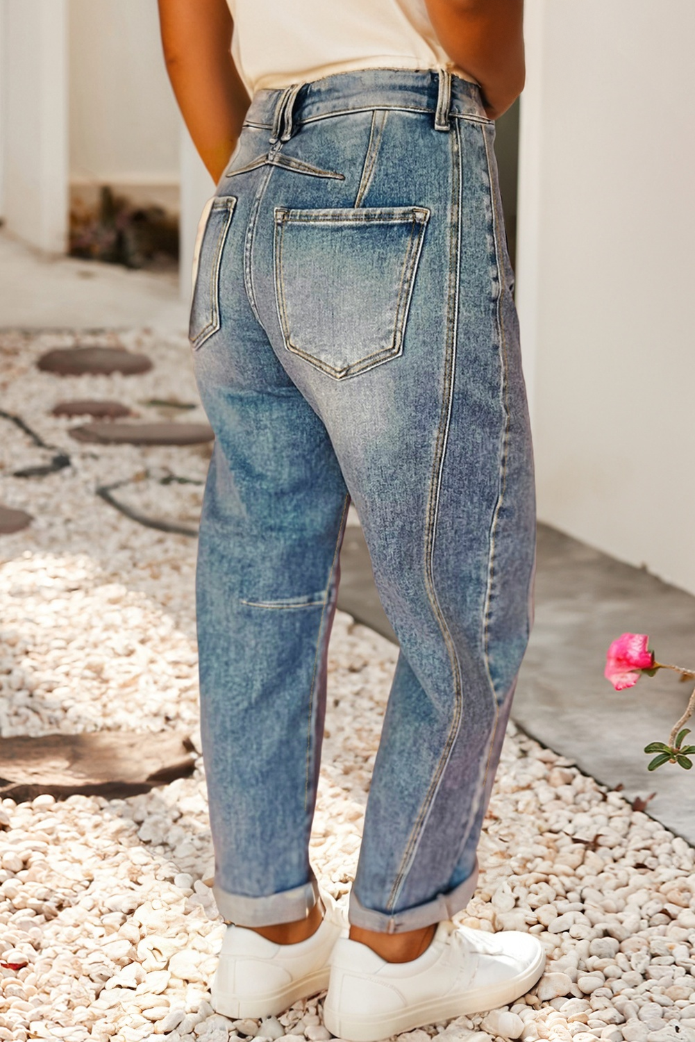 LDC Vintage Washed Seam Detail Shift Jeans