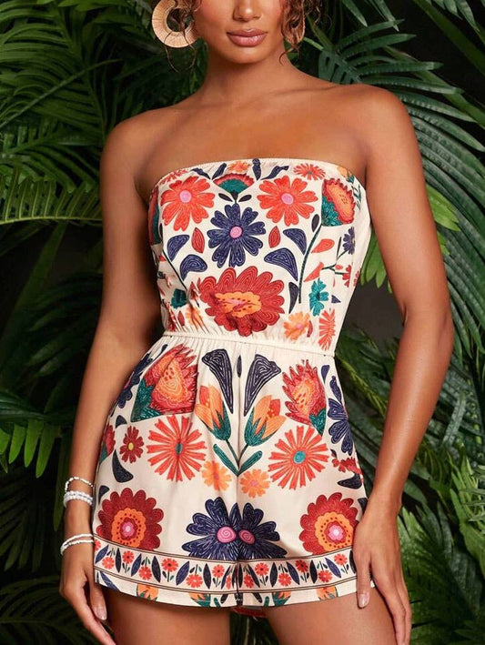 Boho Strapless Romper