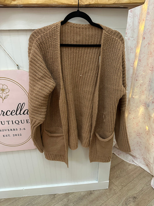 Brown Knit Cardigan