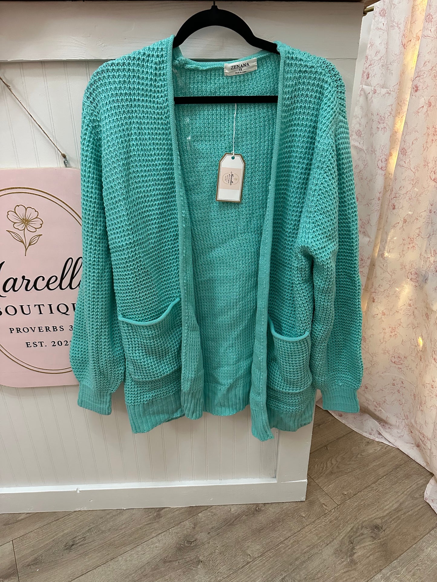 Teal cardigan
