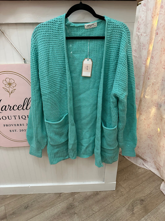Teal cardigan