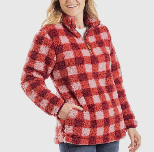 Plaid Sherpa Pullover