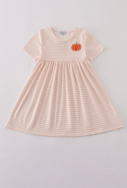 Pumpkin Stripe Sweetheart Dress