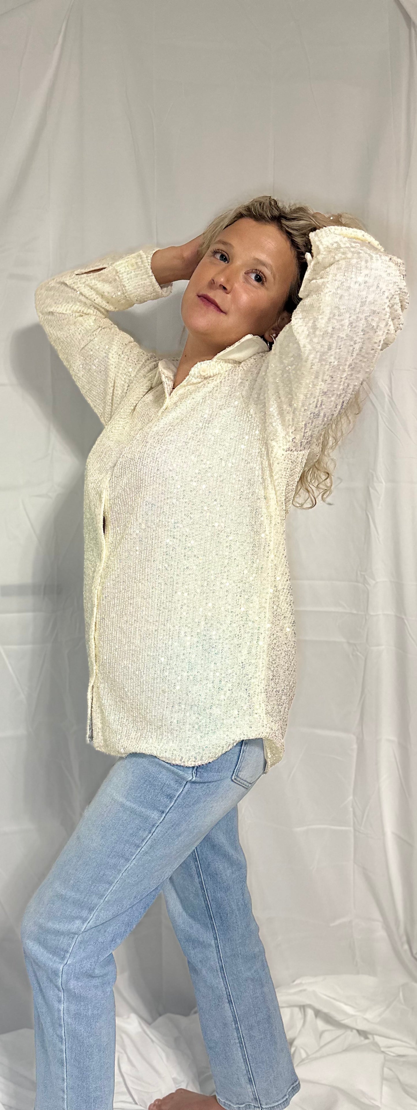 Kathryn Classic White Sequin
