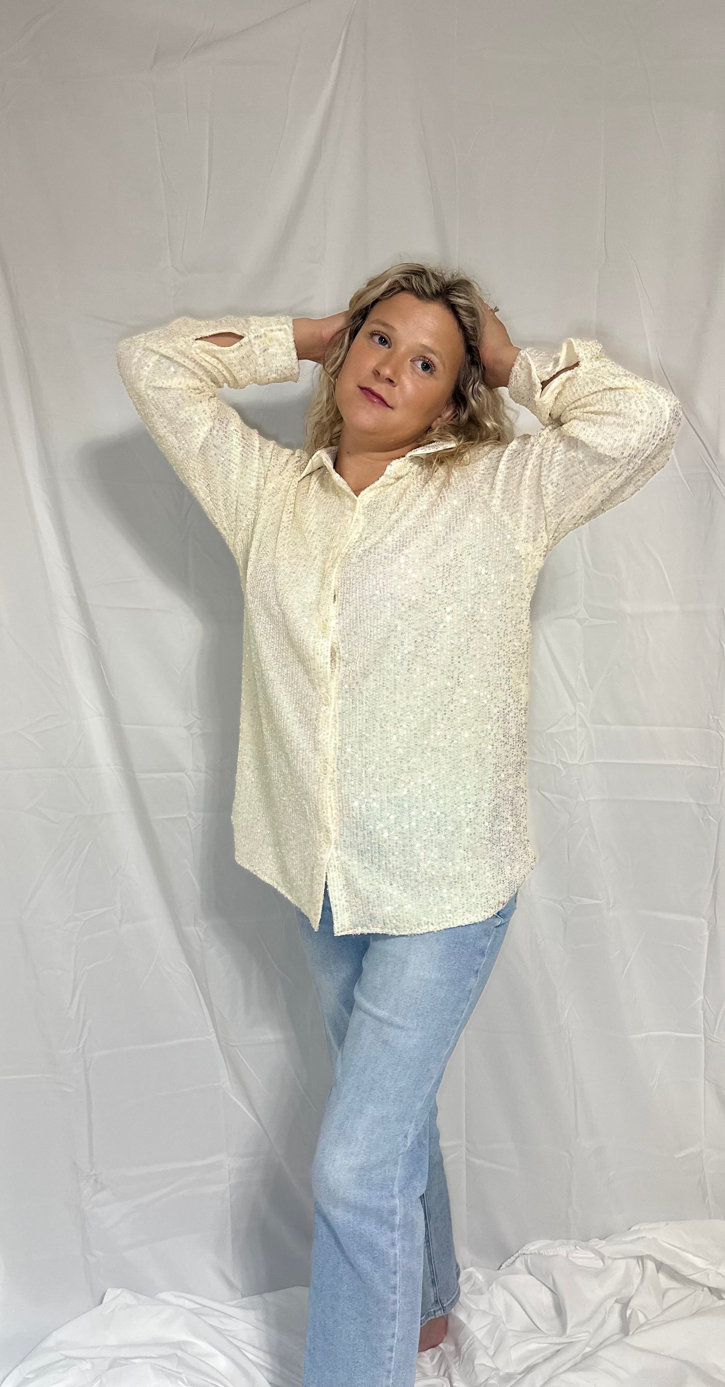 Kathryn Classic White Sequin