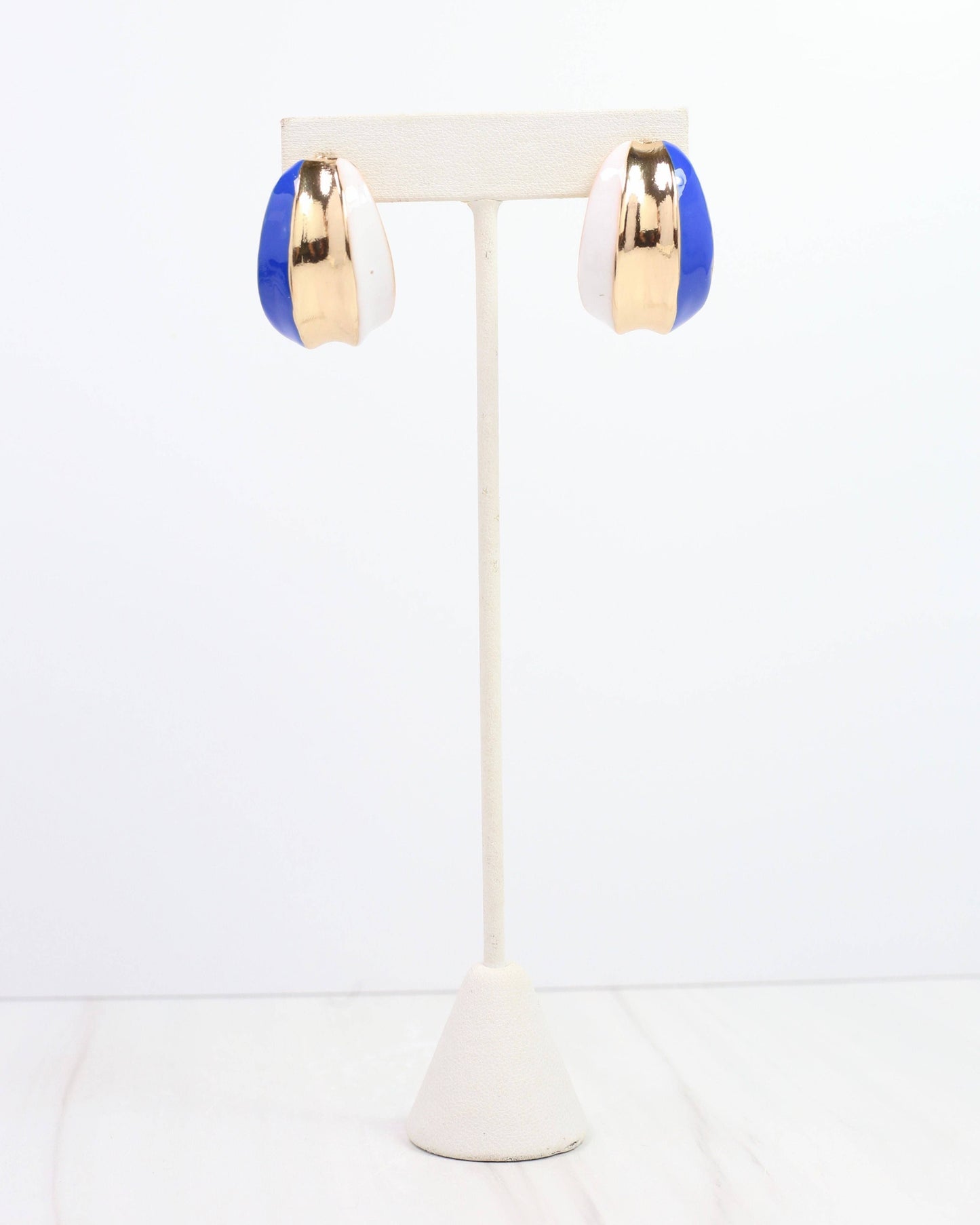 Penney Hoop Earring Blue White
