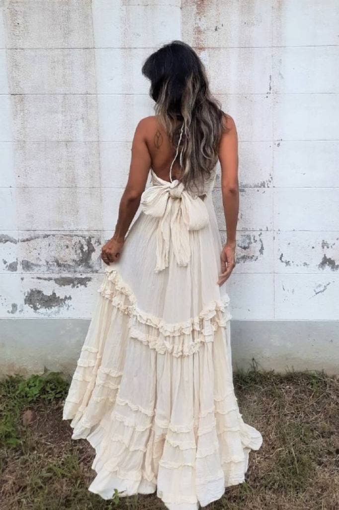 BOHO ruffle maxi dress