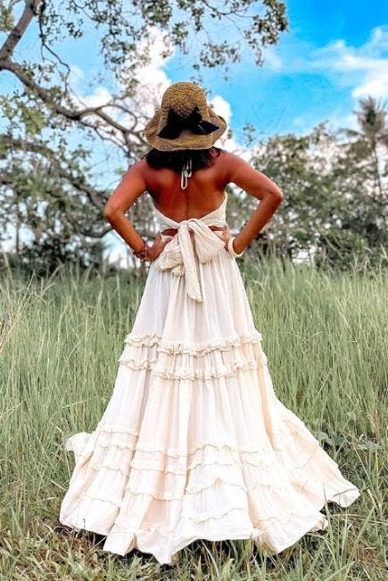 BOHO ruffle maxi dress