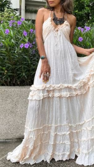 BOHO ruffle maxi dress